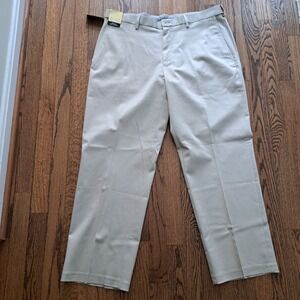 NWT HAGGAR MEN'S IRON FREE PREMIUM KHAKI TAN CLASSIC FIT  38W x 29L‎